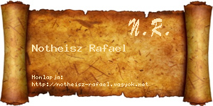 Notheisz Rafael névjegykártya